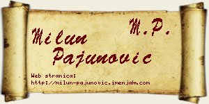 Milun Pajunović vizit kartica